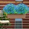 8-Bundle Artificial Outdoor Flowers – UV-Resistant Faux Plastic Plants for Garden, Porch, Window Boxes, and Home Decor (Blue)